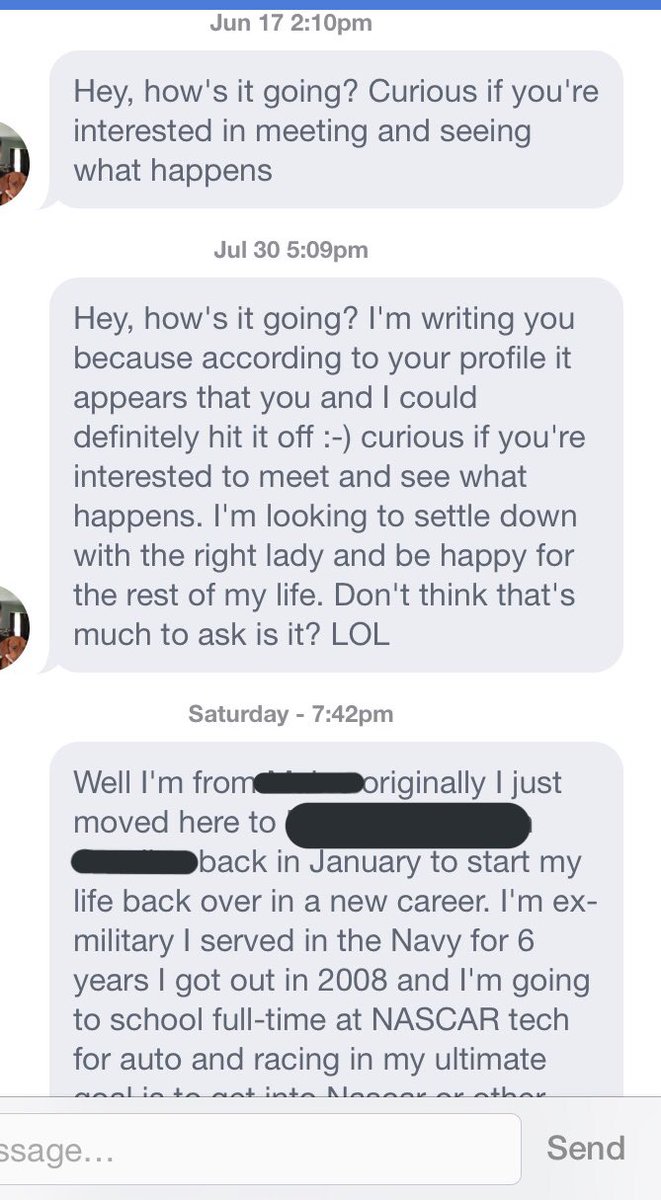 WorstTextualExp's tweet photo. If she doesn't respond the first two times, go ahead & tell her your life story...#toomuch #oversharing #why #funny #firsttextualexperience https://t.co/CPvKs1XWYq