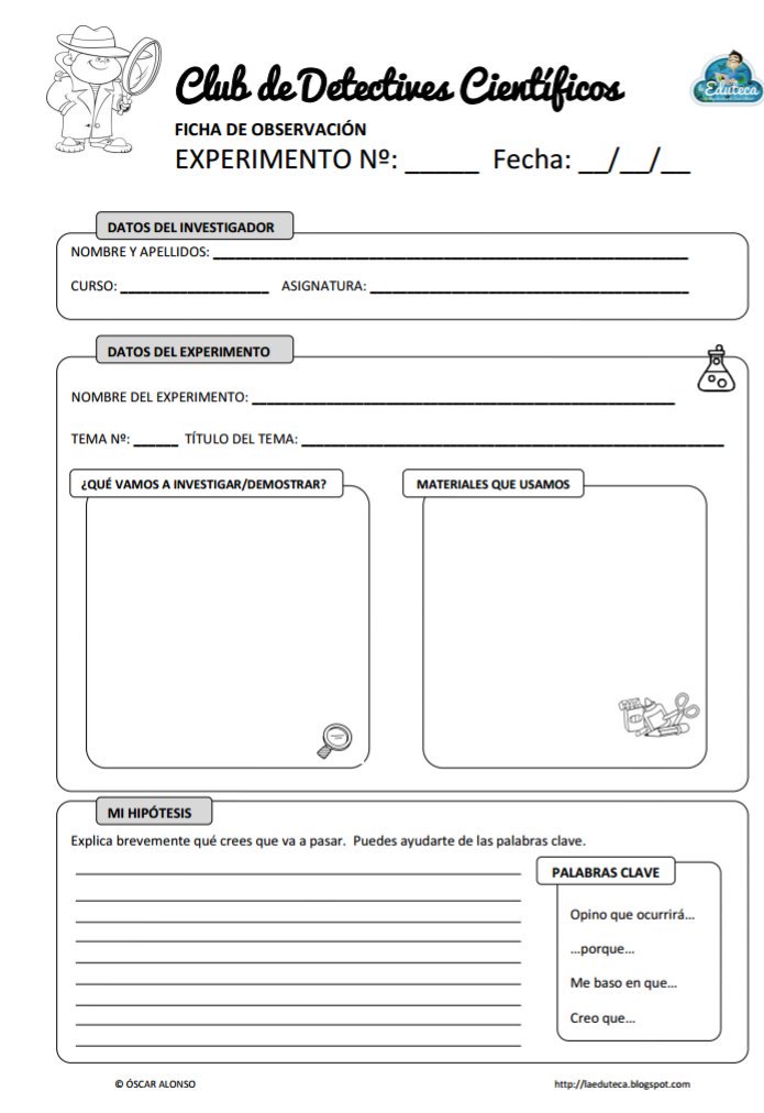 Aaron Asencio on Twitter: "Club de detectives científicos. Fichas ...