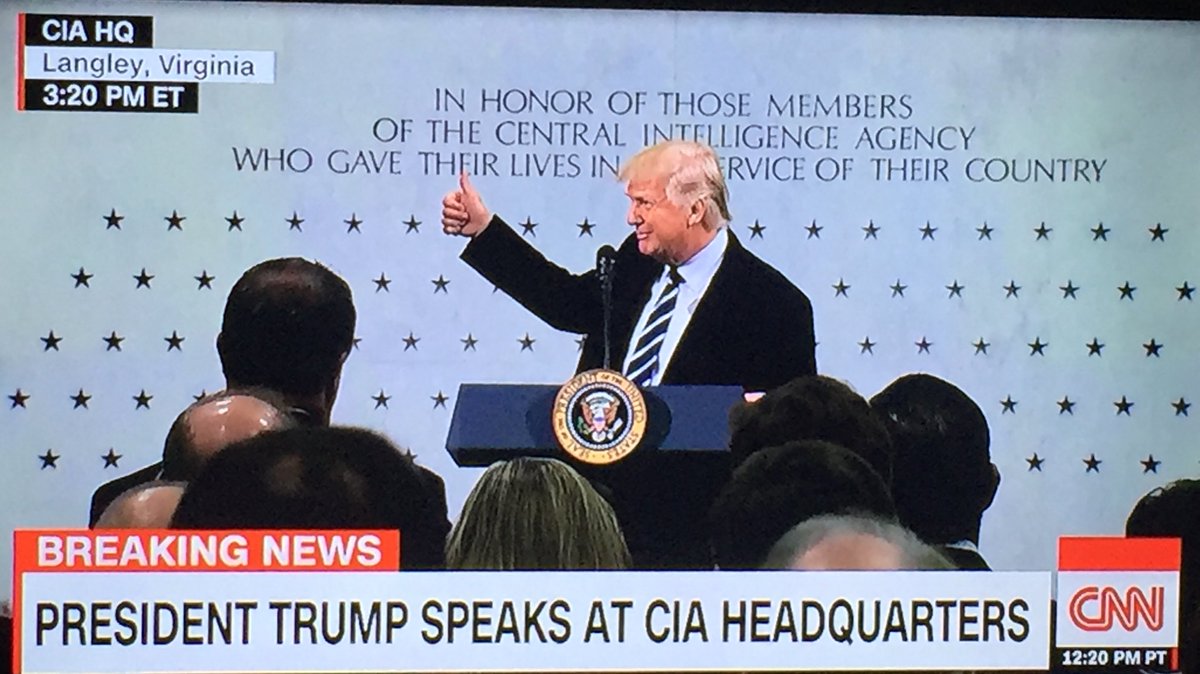 Image result for Images of Trump speaking at the CIA