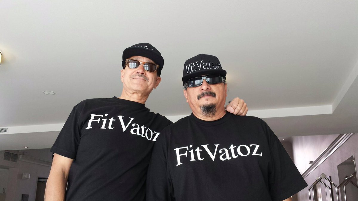 Quetez7's tweet photo. S/O 2 the homiez #BigPuppet and #LilPuppet for rocking that bad ass #FitVatoz gear!! #AmericaMe https://t.co/eZ0yGLuLqt