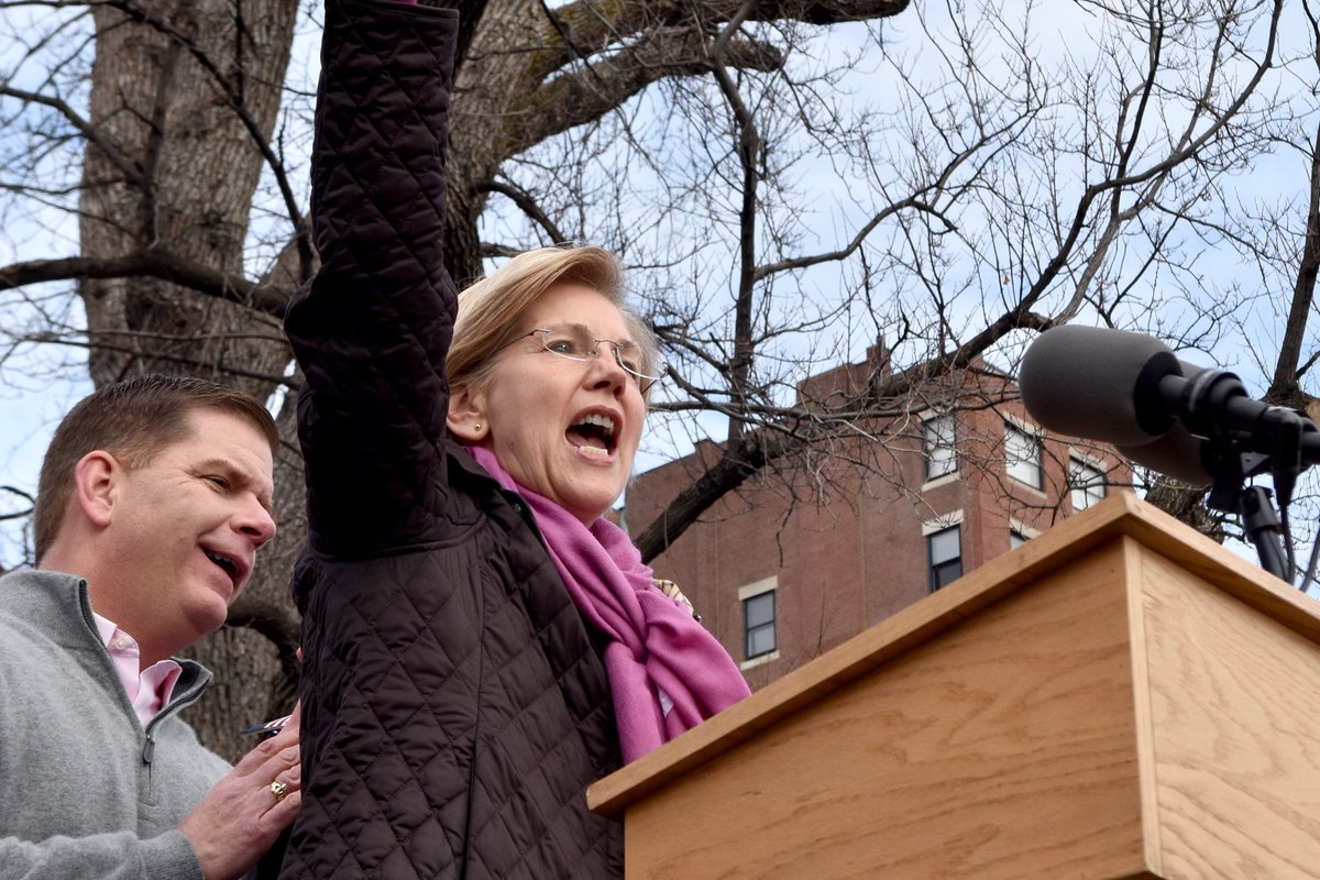 ewarren's tweet image. Happy to march with 125k+ women (& friends of women) in Boston. We can whimper, we can whine, or we can fight back. #WomensMarch