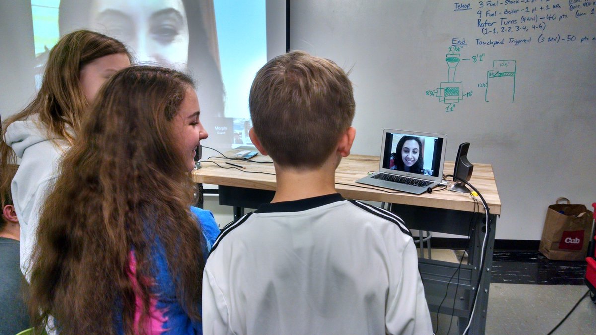 Yesterday, students talked with <a href="/MorphiApp/">Morphi</a> founder and CEO Sophia Georgiou to share their projects and get feedback <a href="/teenovators/">Teenovators</a> <a href="/loridurant/">Lori Durant</a>