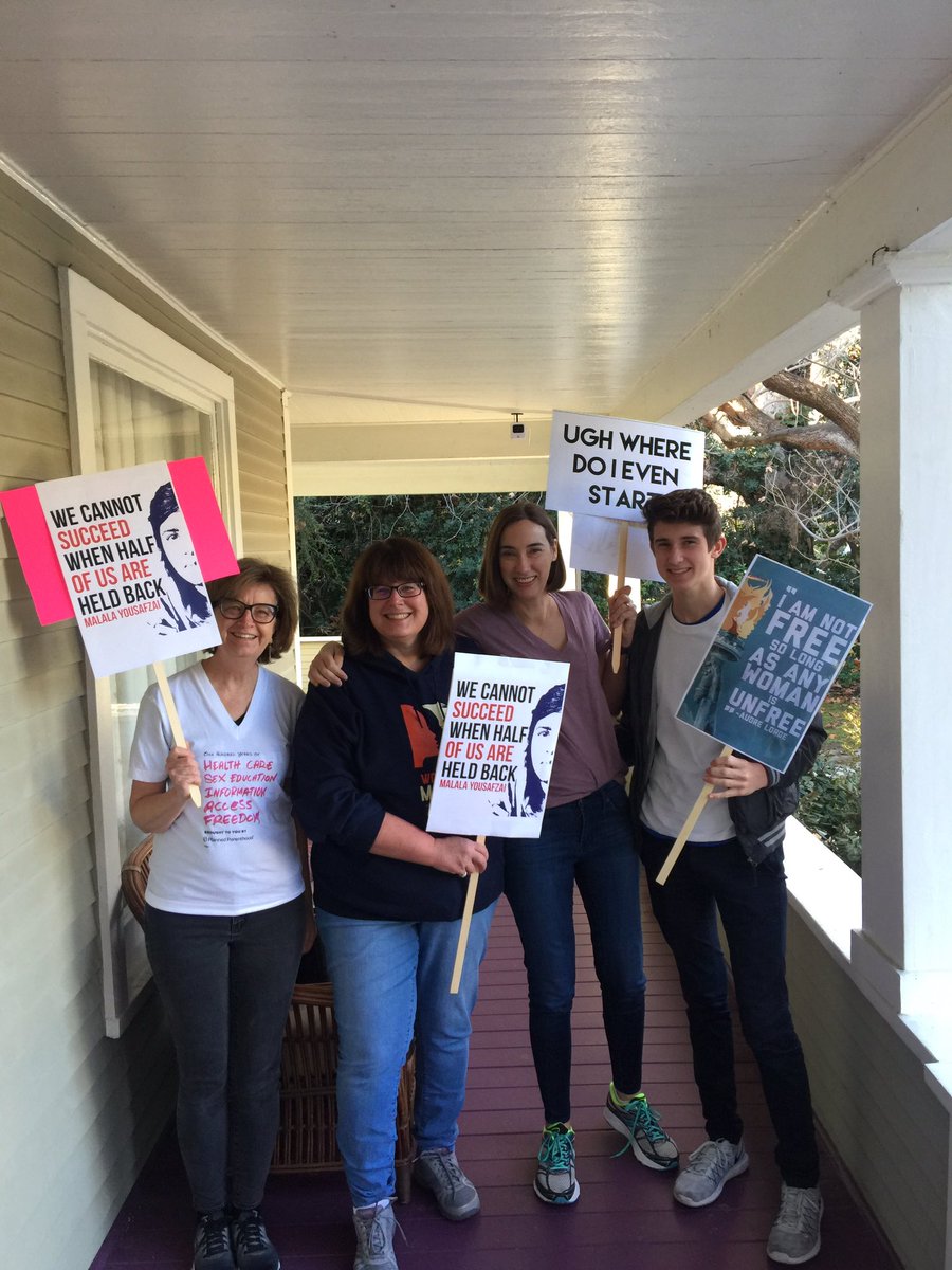 hannah9915's tweet photo. Today we marched. Proud to have my son with me #WomensMarch https://t.co/D1m9s2HzS9