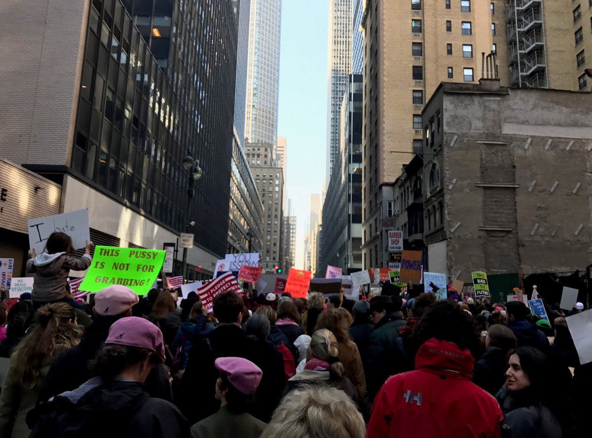 IssueVoter's tweet image. One more crowd shot from the NYC #WomensMarch via @cnbrower. Tag us in yours-- we'd love to see and share them!