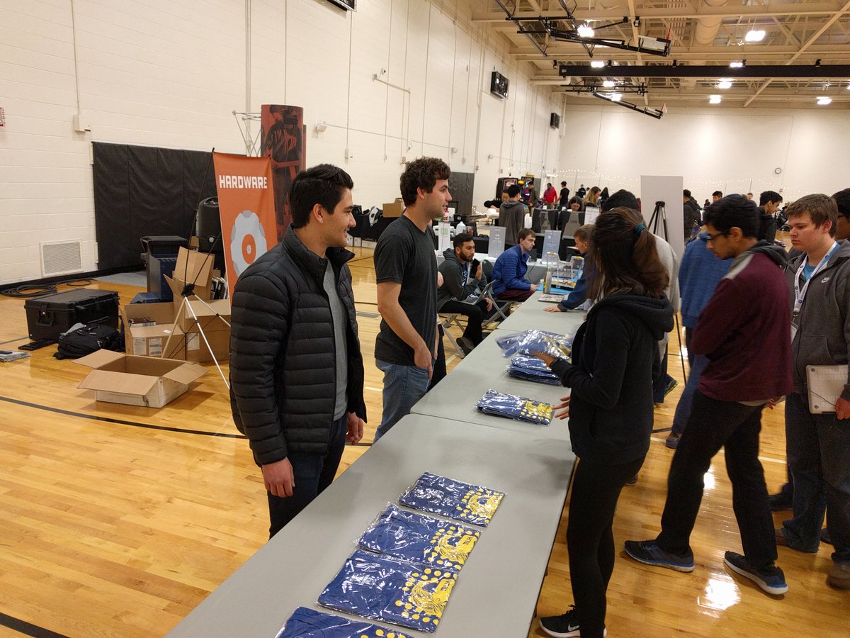 MLHacks's tweet image. Thanks @CapitalOne for the awesome season tshirts for @BoilerMake1 Always great to have Capital One staff help hand them out! #BoilerMake