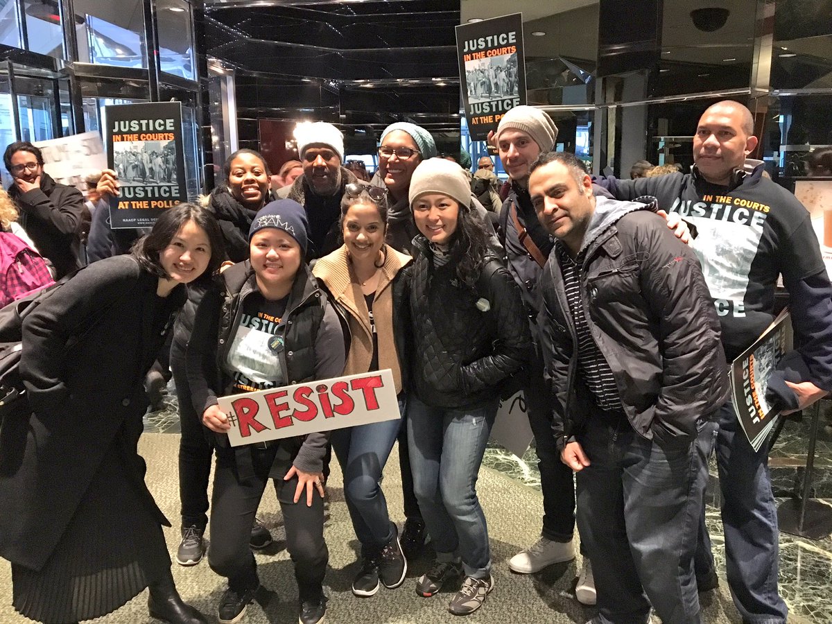 NAACP_LDF's tweet image. LDF group at today's NYC #WomensMarch! Justice in the courts!