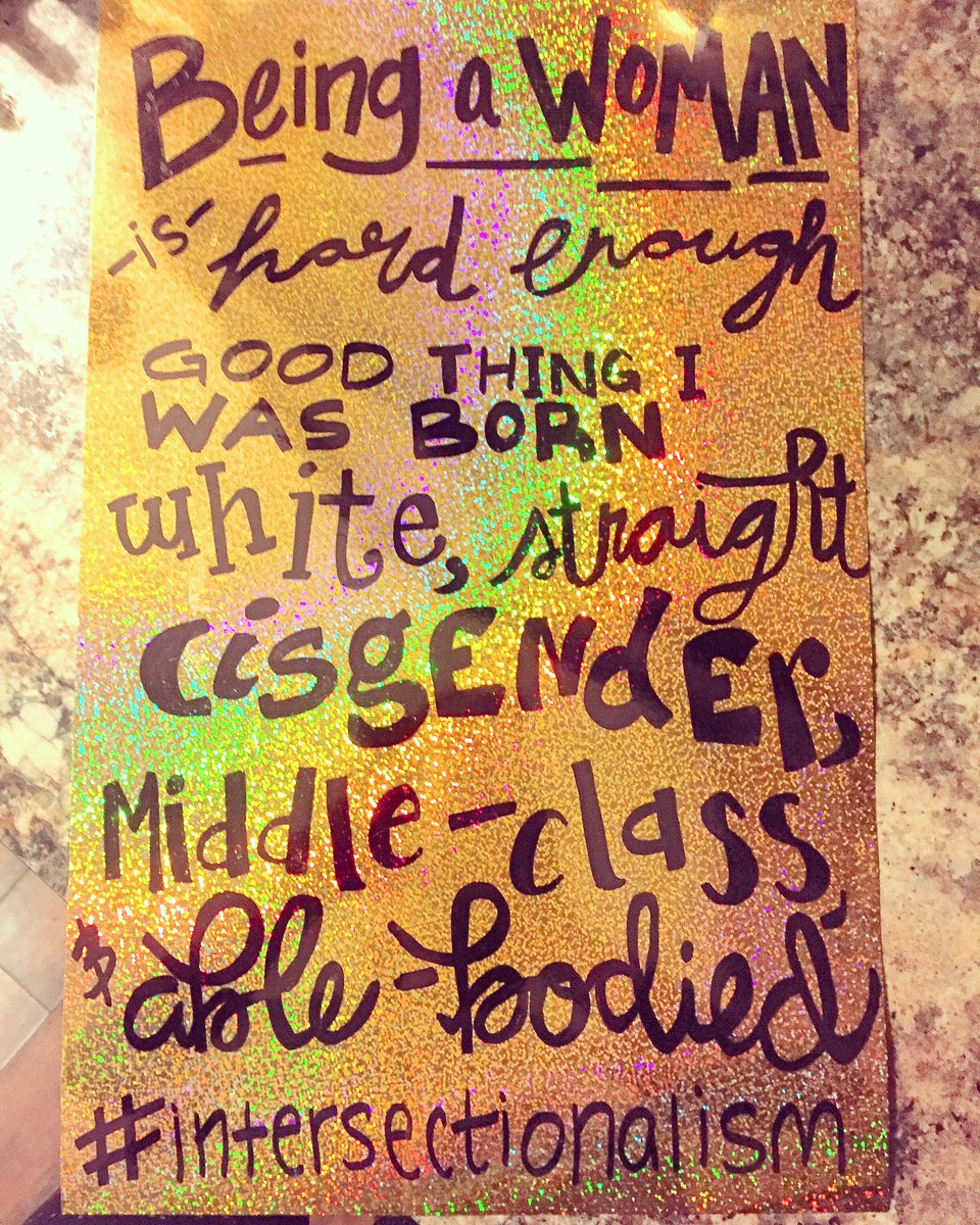 AshleyGoebel6's tweet image. The sign I carried at the #womensmarchstl today. #intersectionalism #intersectionalfeminism #nastywomenunite