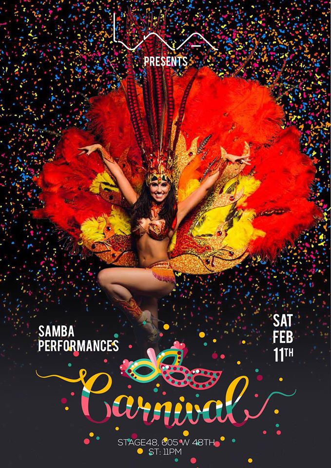 LunaPartyNYC's tweet photo. Expect a true Carnival experience at our next Luna Party - full of  surprises, colors, dance, Samba performers and more! #lunapartynyc #nyc https://t.co/bQk53GFkTR