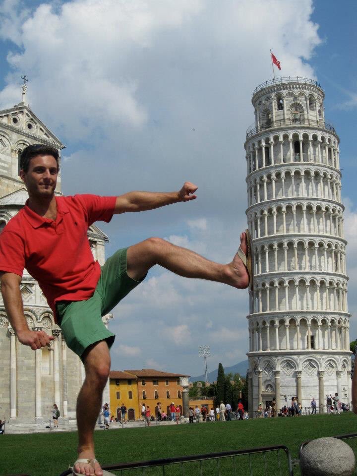 NerdchickAlly's tweet photo. @billprady @CNN Breaking News, Trump post photo that proves his friend is same size as Leaning Tower of Pisa. #PerspectiveIsABitch https://t.co/u26mDXgC0u