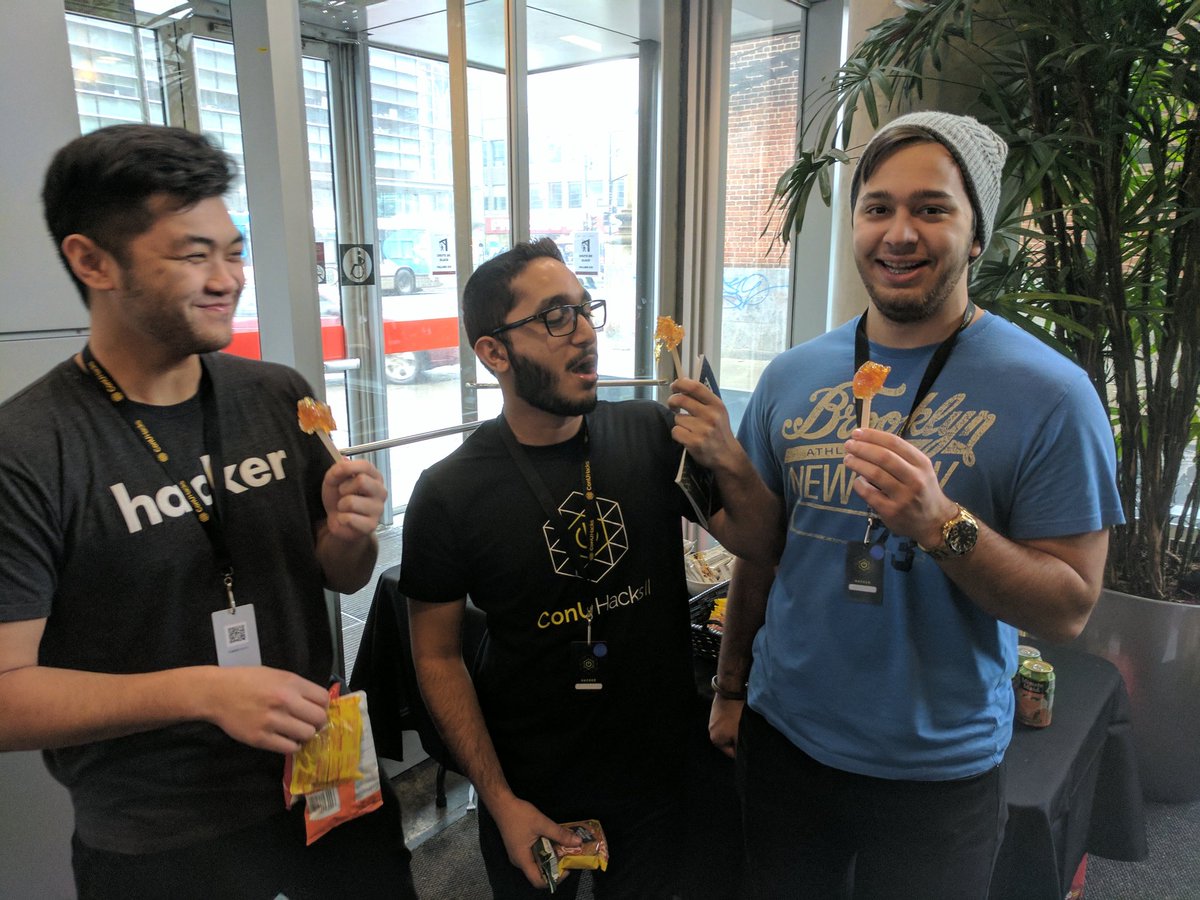 MLHacks's tweet photo. Did you try the frozen maple syrup at #ConUHacks? #Canada #MlH2017 @HackConcordia https://t.co/4rBJ5ryHDs