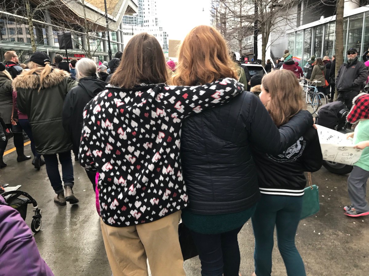 #WomensMarchinVancouver @WomensMarch Marching with my sister soldier @Iam_BrookeSmith in #Vancouver We're just a couple of Iron Jawed Angels