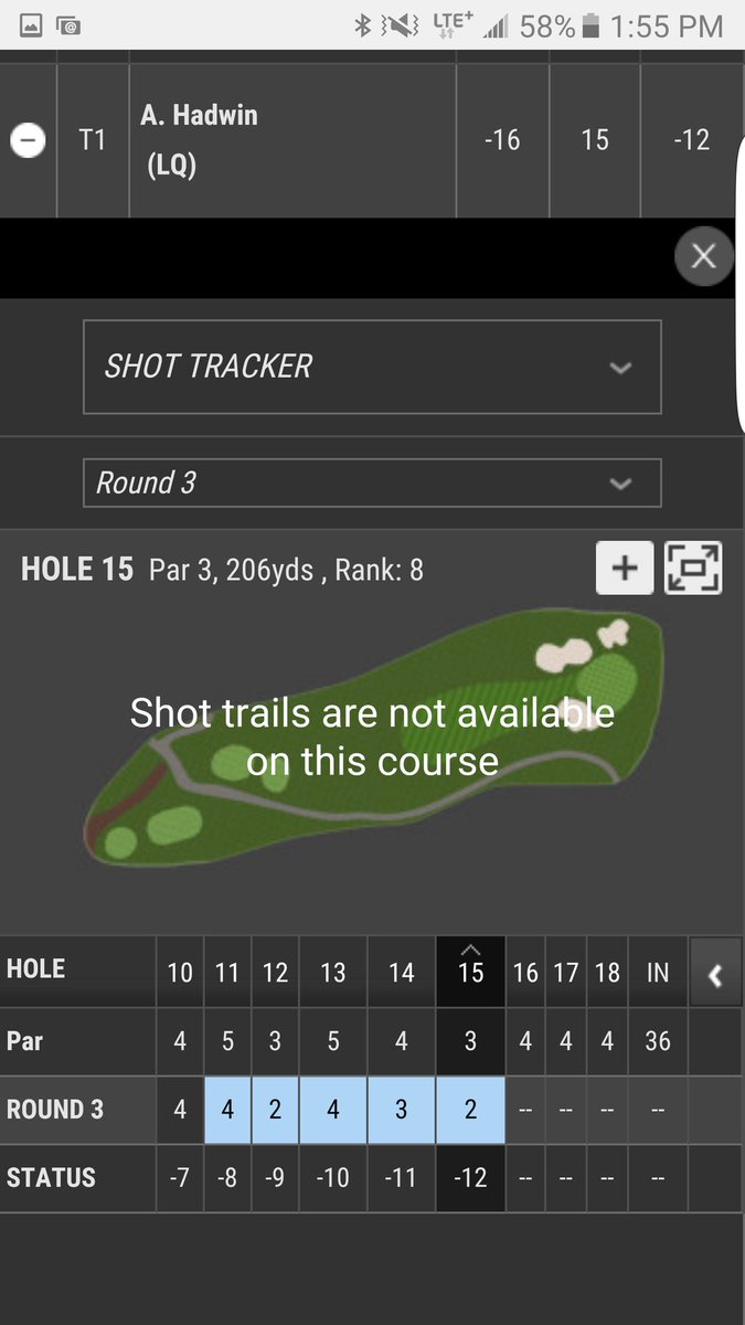 vancouvergolf's tweet image. VGT Alumni @ahadwingolf on an absolute tear now -12 thru 15 and T1 @CareerBuilder @PGATOUR 
#59watch #GoAdamgo #VGTalumni