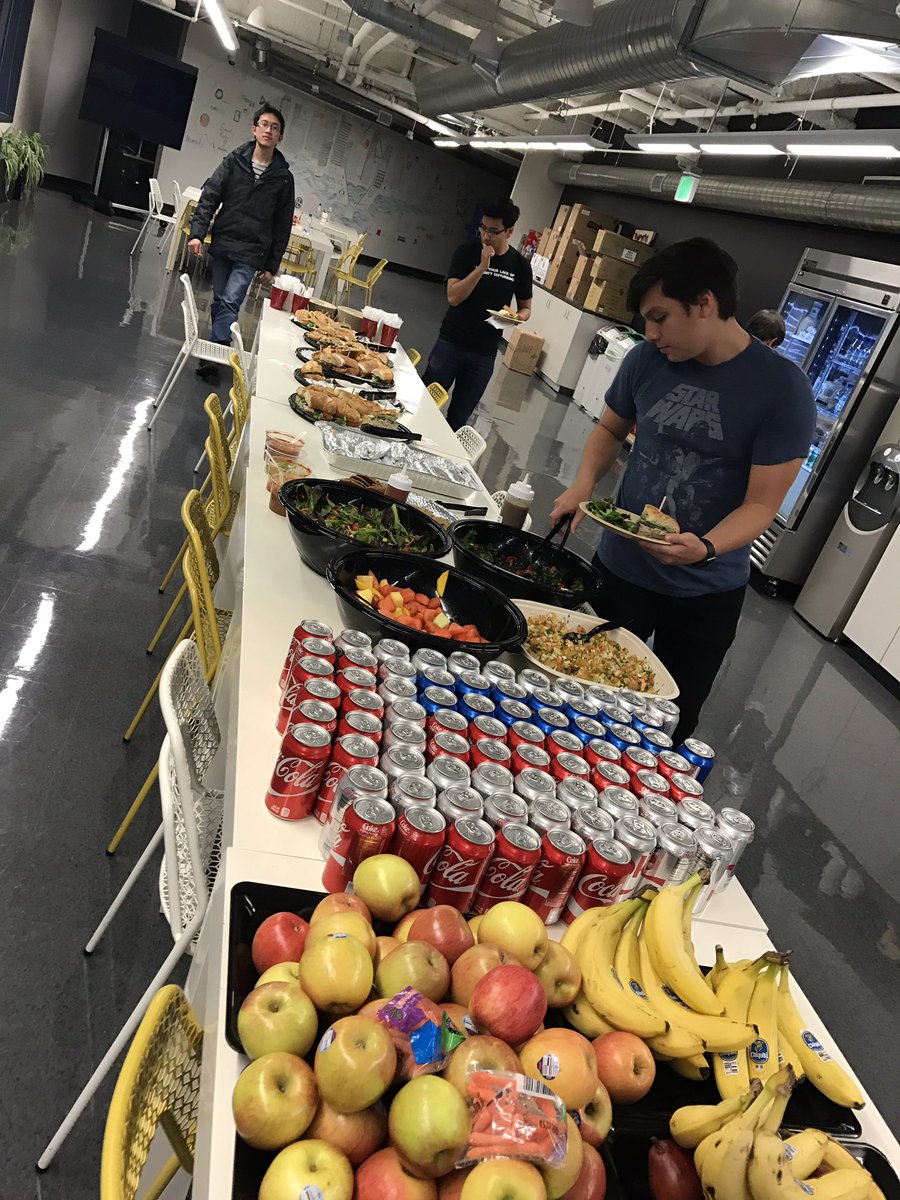 ffpaladin's tweet photo. #GGJ2017 #googleGGJ @PlaycraftingSFO @globalgamejam, lunch time working/food https://t.co/ZaPqJoiclc