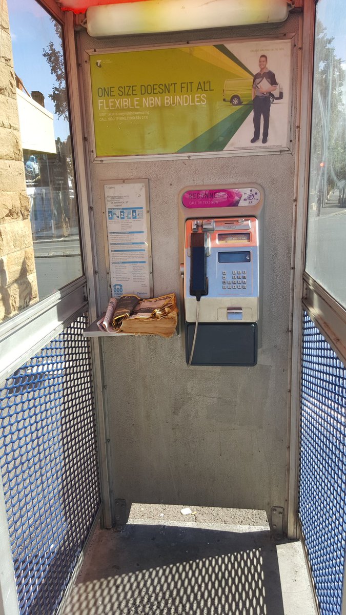 jslaw_lawlor's tweet photo. @dhaglund What's rarer than a working phonebooth, one complete with a phone directory. #Tasmania #holiday #adorable #retrobooth https://t.co/b25yb4FbXT