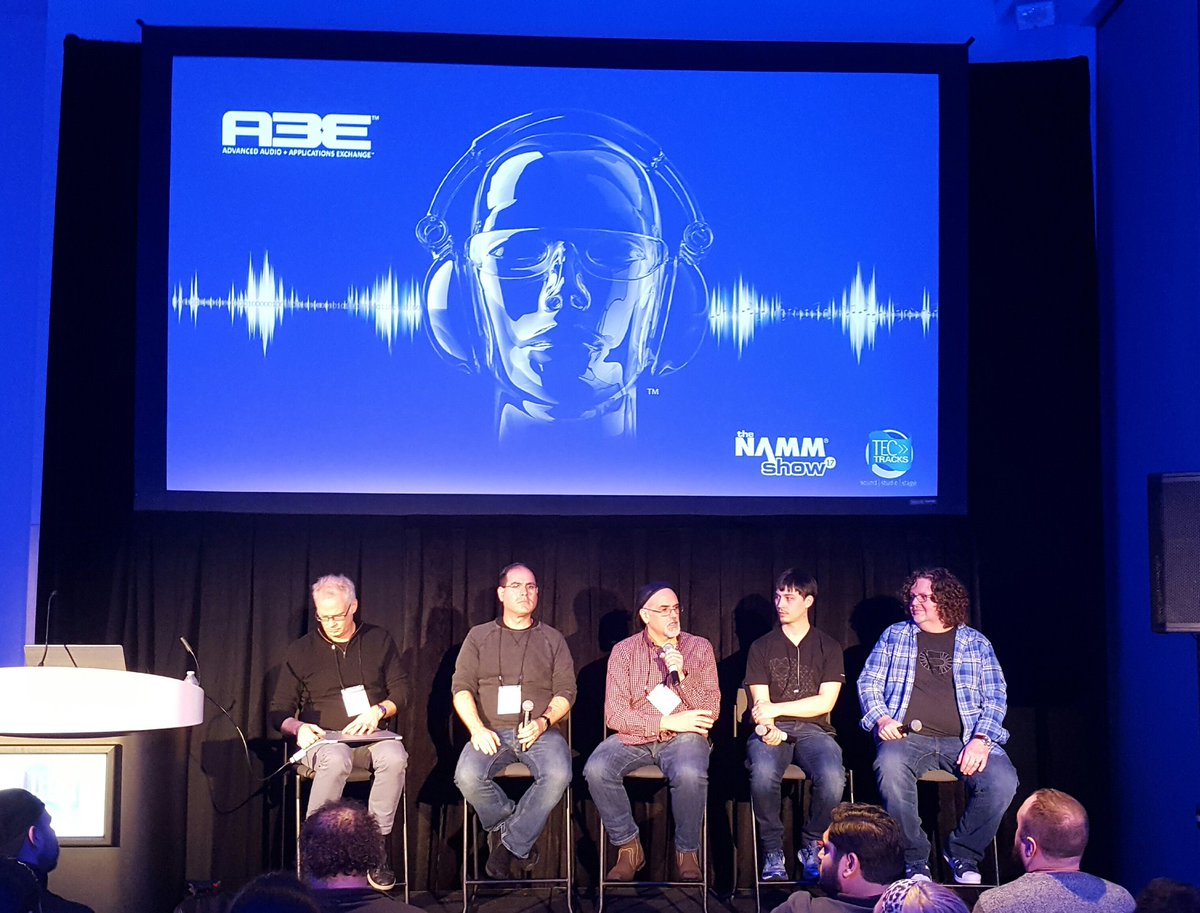 A3E_Event's tweet photo. Amazing #VirtualReality &amp; #gameaudio session @A3E_Event @NAMMShow with @Harmonix @oculus @dramaticaudiovr @WALLofSOUND https://t.co/lkV2U9HWnF