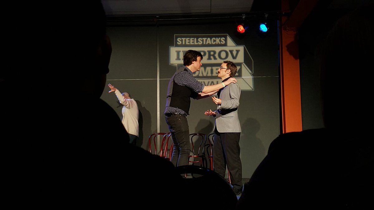 SteelStacks's tweet photo. Crisis: An Improvised Comic Book feom NYC are super heroes of comedy! Join the crowd until 2am at #SSICF17! https://t.co/DrK6fTkVfA