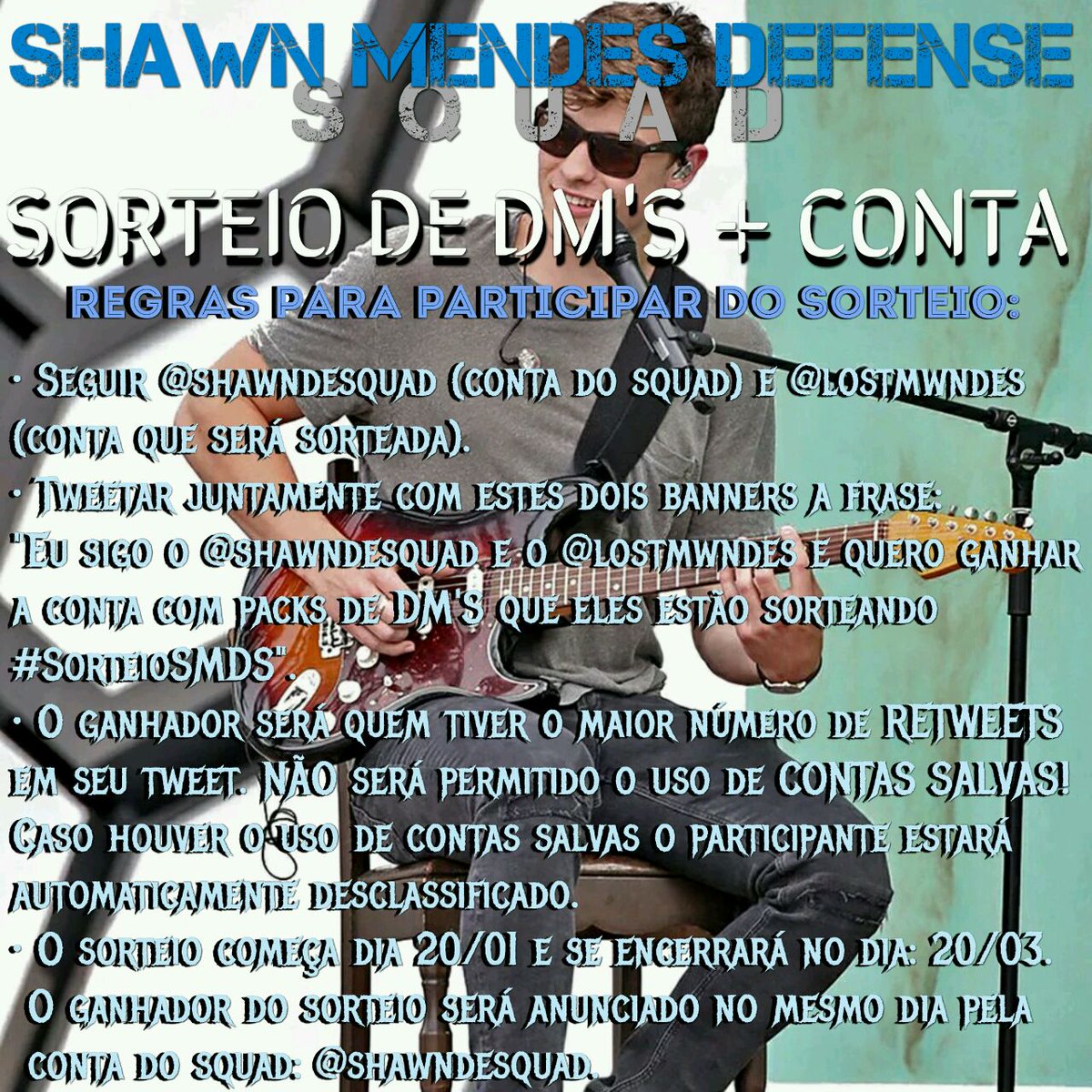 ViiiihGomeez's tweet photo. Eu sigo o @shawndesquad e o @lostmwndes e quero ganhar a conta com packs de DM'S que eles estão sorteando #SorteioSMDS https://t.co/RKP812Dkrq