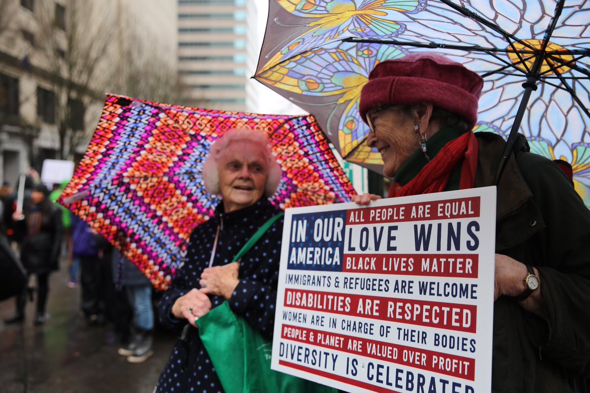 ameliaOPB's tweet photo. Friends Diana, 87, and Kate, 81 at the #WomensMarchPDX "I believe in women's rights, period, says Diana. https://t.co/rUTKeGFNrv