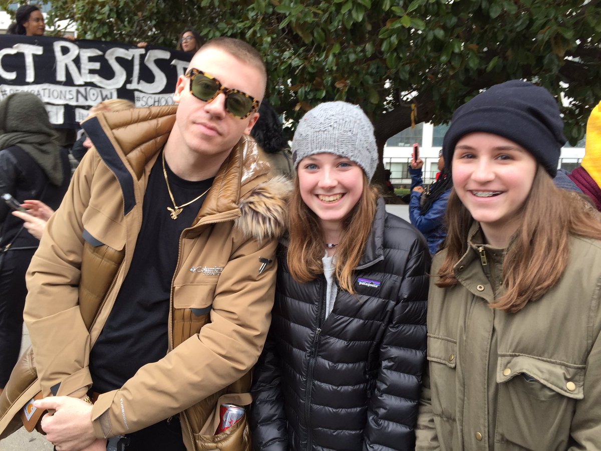 Today my daughter got to stand up for women's rights AND hang with <a href="/macklemore/">Macklemore</a>. #WomensMarch