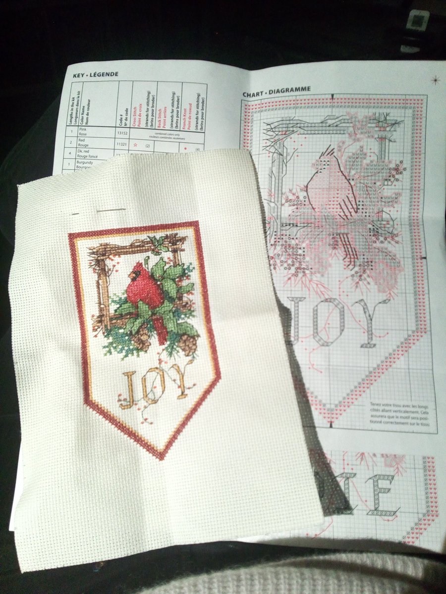 celtett's tweet photo. #ProjectXMas2017 #XMasAllAroundTheHouse #CrossStitch #WIP: Cardinal Joy day 8, last wip https://t.co/kIIRKZzhuI