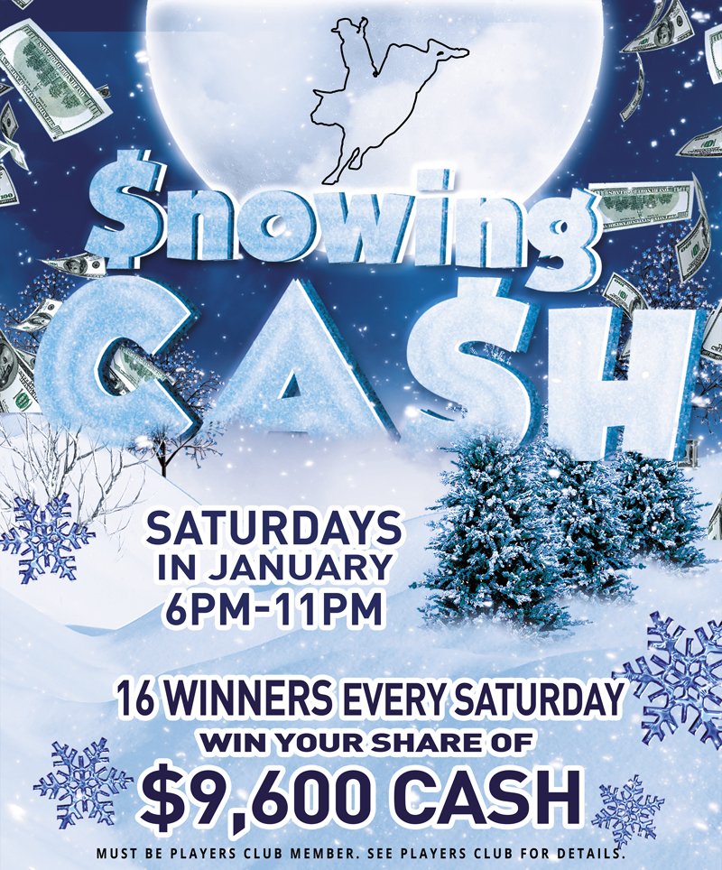 It will be Snowing CASH tonight at BTCA! Come join us for a night of fun!!