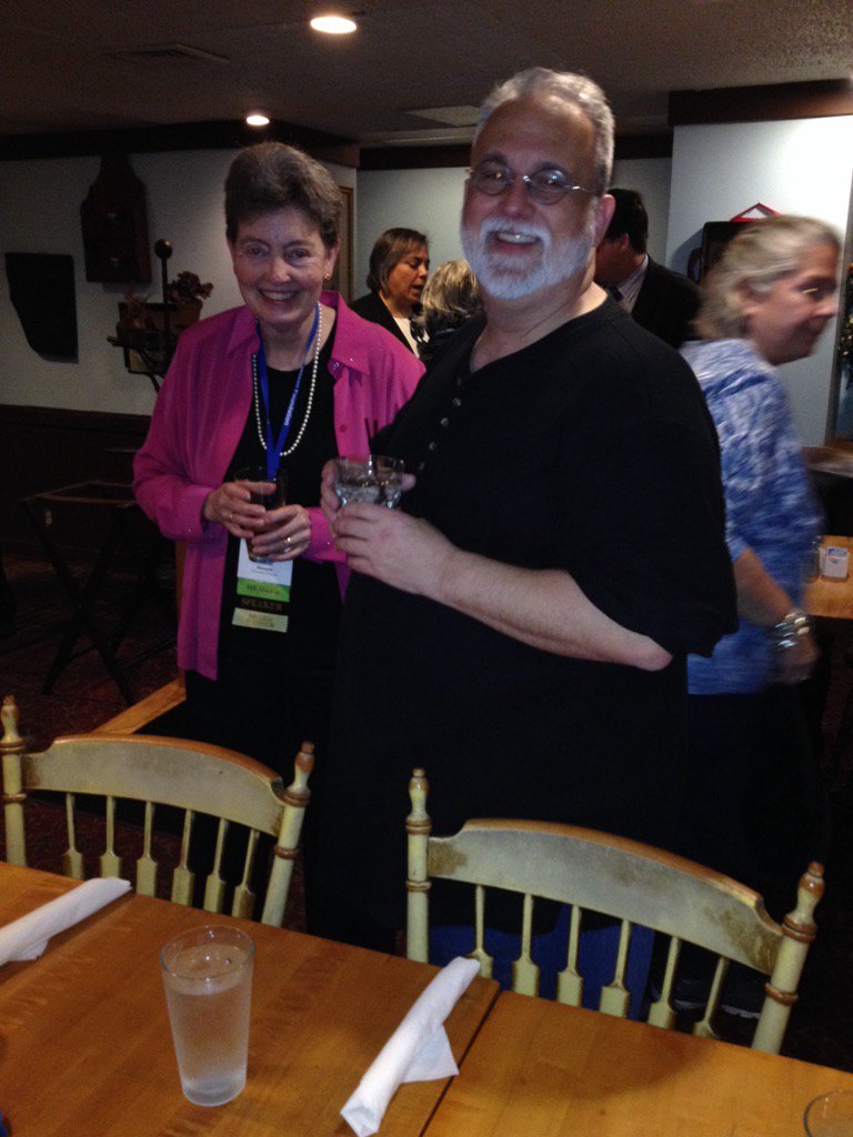 twiteck's tweet photo. Danny J with Canadian colleague, Lynn H at Simmons reception in Atlanta. https://t.co/Au5C4dkNZT