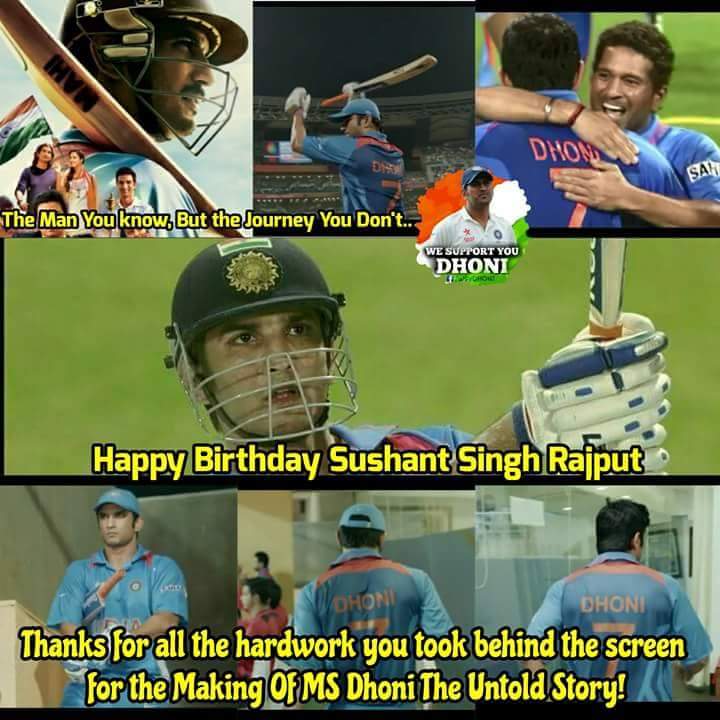 Happy birthday SUSHANT SINGH RAJPUT.... what a gr8 acting in MSD\s biopic.. Hats off to u... Love u DHONI...     