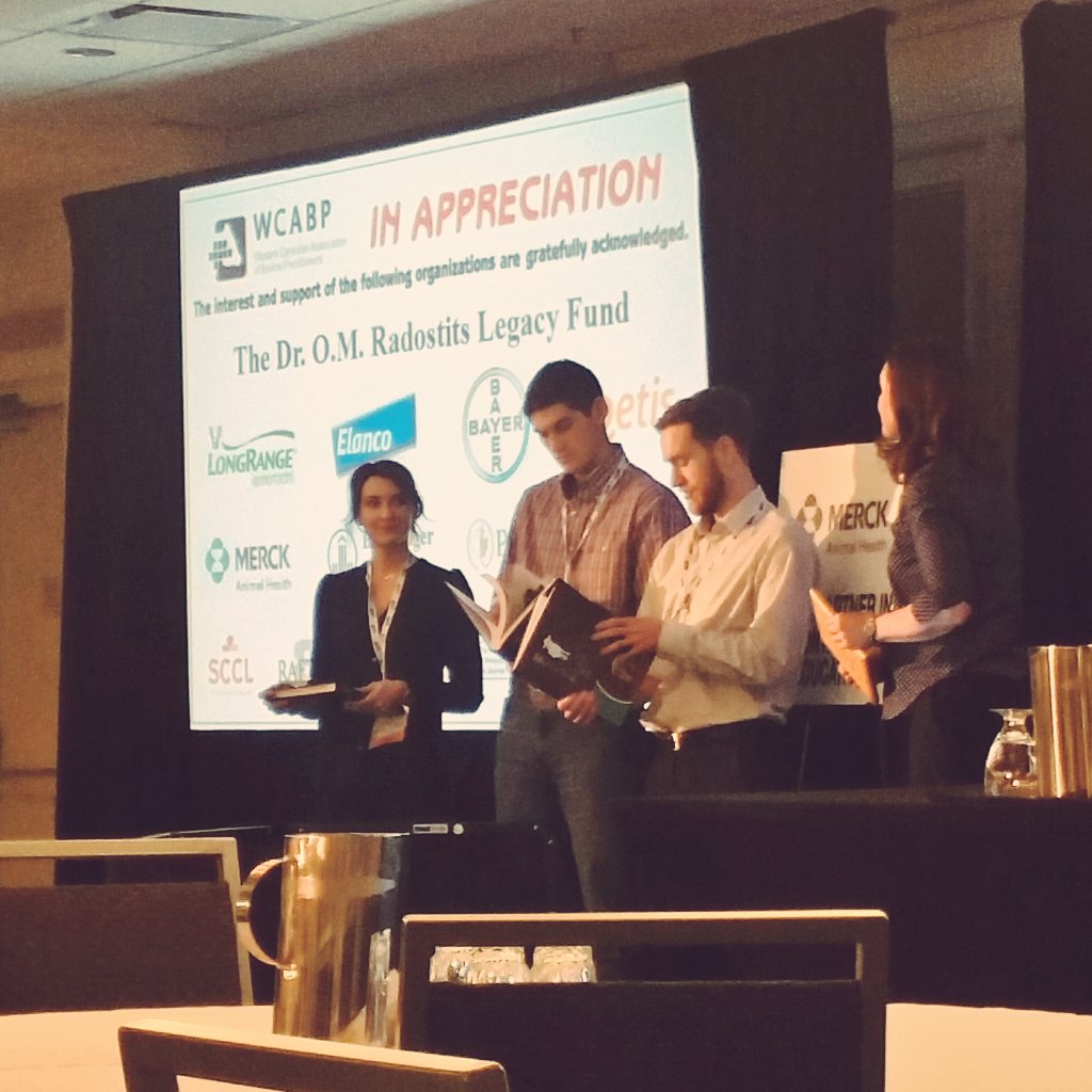 knell19's tweet photo. Colin & Lane repped .@ucalgaryvetmed well but WCVM's Katrina Barth took the trophy. #WCABP #johnes #lymphosarc #lead #studentsofwcvsa https://t.co/UhALdUR9q0