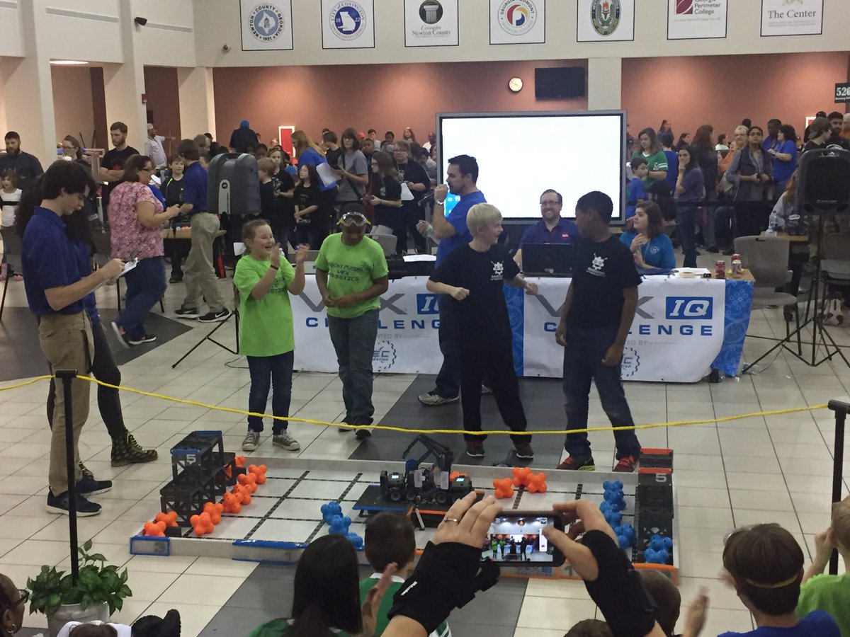MichaelBarrNCSS's tweet photo. VEX IQ Challenge today @NCCA_Covington - Students learning about robotics, engineering, teamwork, & more! #ncssbethebest #newtonrobots https://t.co/B47GDHL9x5