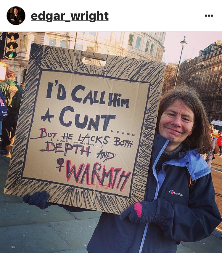 The British have 2nd best sign today #womensmarch