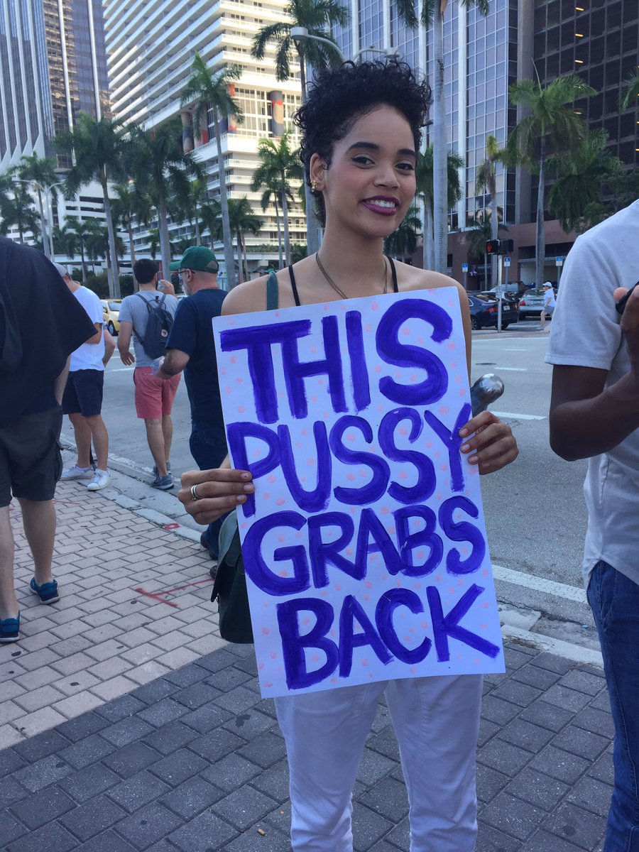 maryguinn's tweet photo. #soflwomensrally in Miami.  Capacity totally exceeded but many, many more nasty women &amp; friends outside than in, including us! https://t.co/r2OLM4nF1W
