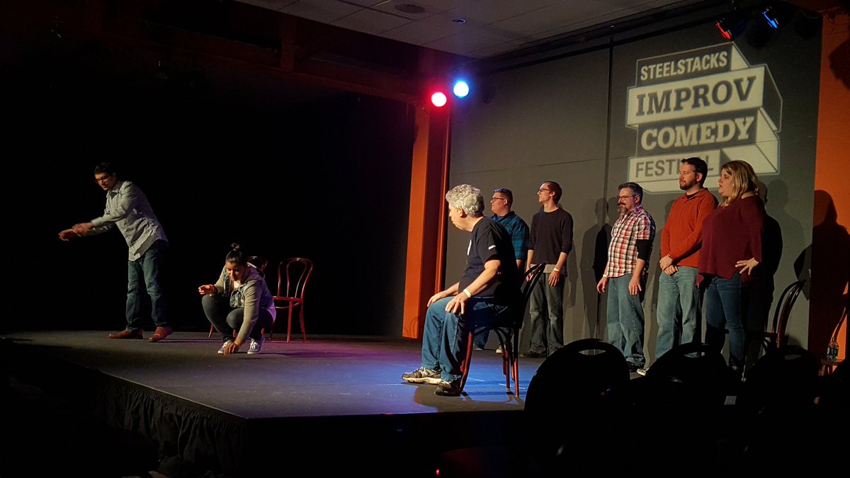 SteelStacks's tweet photo. Dream Carnival, 1 of our Improv Comedy Power Hour house teams, making comedic dreams come true at #SSICF17! https://t.co/6Vc9r7wS0Z
