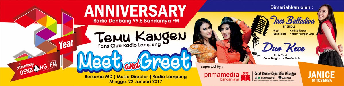 Denbang995FM's tweet photo. #Today @OfficialDuoKece &amp; @Inesyablldf @A1Mpro 
Dalam #31HUTBandarnyaFM
Cc: @weniapriana @prampermana986 @rara_go19 @RafyRamayana https://t.co/U9m2U9SNBg