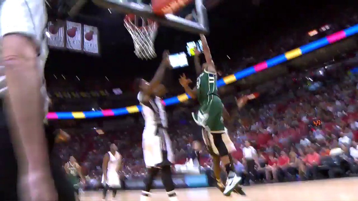 The Greek Freak POSTERIZES Whiteside!!   #OwnTheFuture https://t.co/M01ExP6TG6