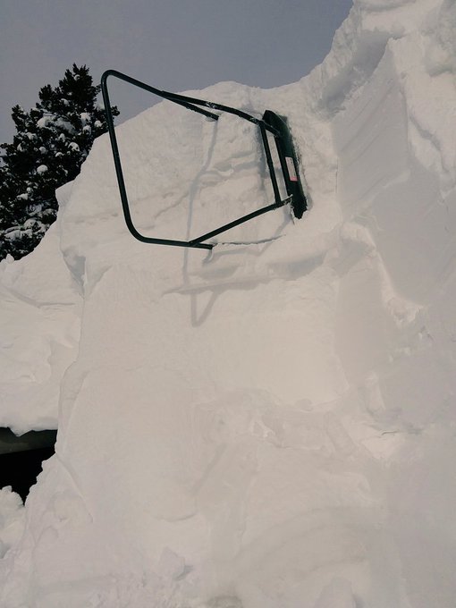 わああん終わらない( ノД`)雪積もりすぎ  何メートルあるの 