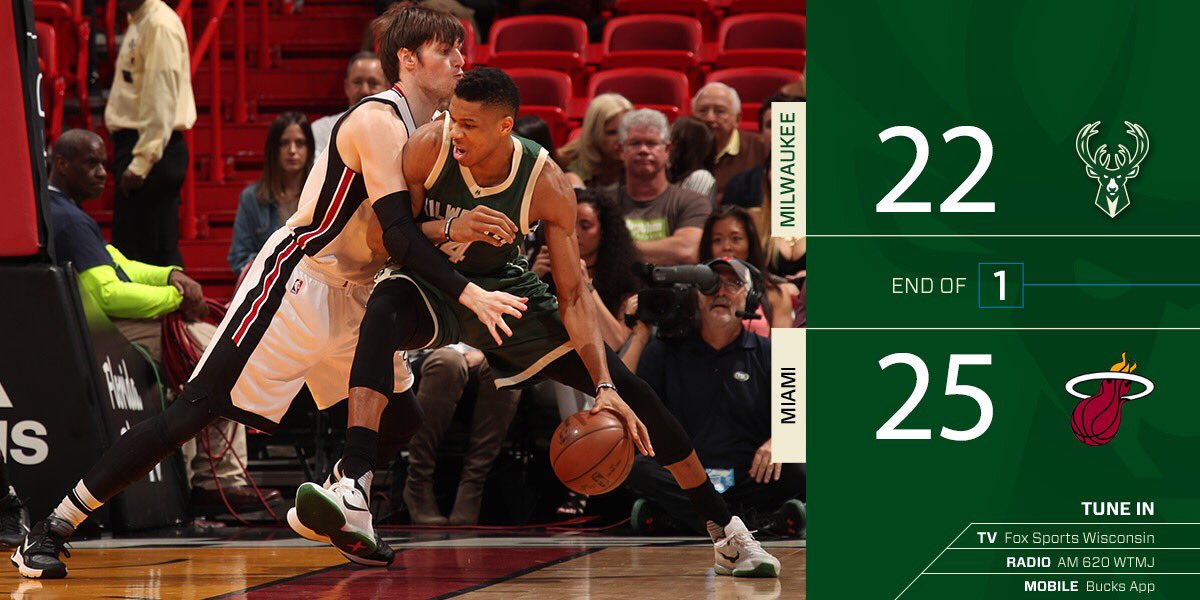 8 points for @Giannis_An34 at the end of the first!! #OwnTheFuture https://t.co/rfAvD7NY8l