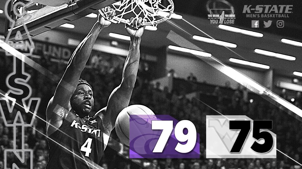 KStateMBB's tweet photo. CATS WIN! #KStateMBB takes down No. 7 West Virginia 😼🏀 https://t.co/sJ3zjgkvJ9