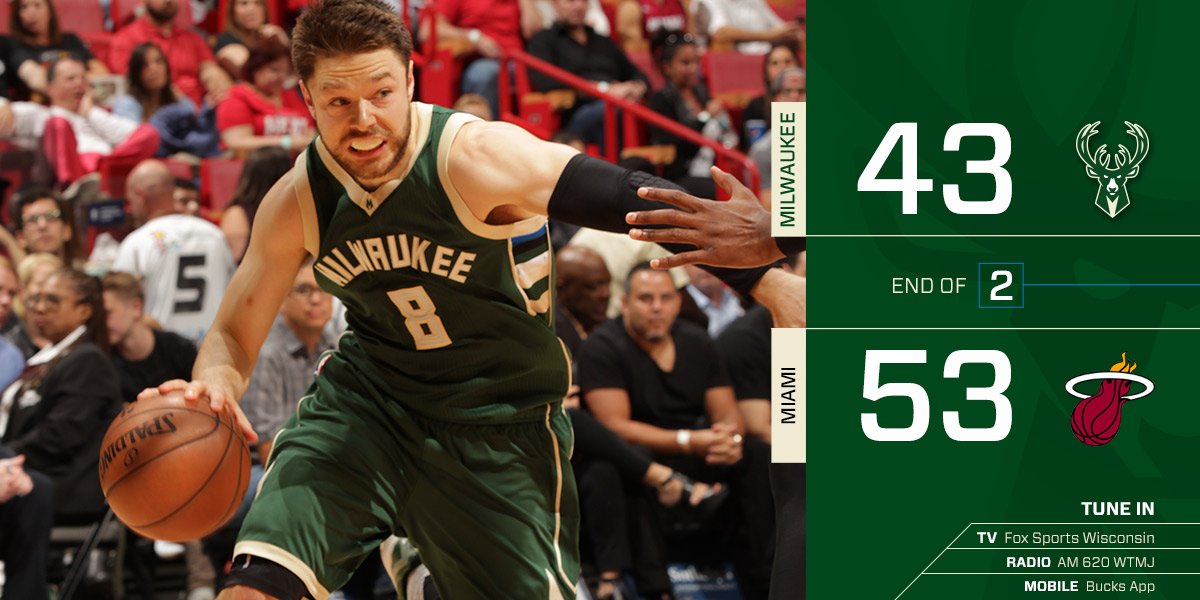 Giannis' shot beats the buzzer and we are at the break in Miami. #OwnTheFuture https://t.co/eJvEKbkUke