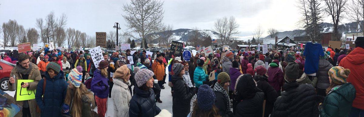 JoanAnzelmo's tweet photo. @ryangrim I joined 500 people in Jackson,WY who marched today despite it being a great powder day in the mts. https://t.co/aS6AOx2BHW