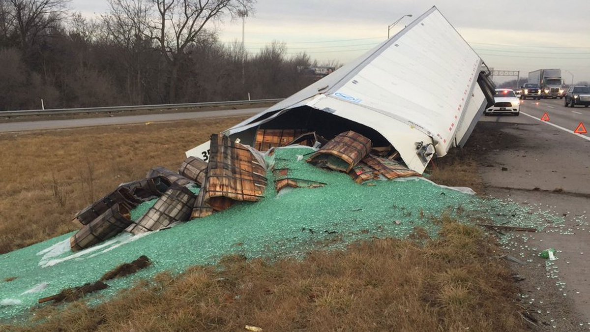 CP24's tweet photo. Trucker loses 38,000 pounds of marbles on Indianapolis highway https://t.co/YP6QVUP4er https://t.co/gWLtNt1h8g