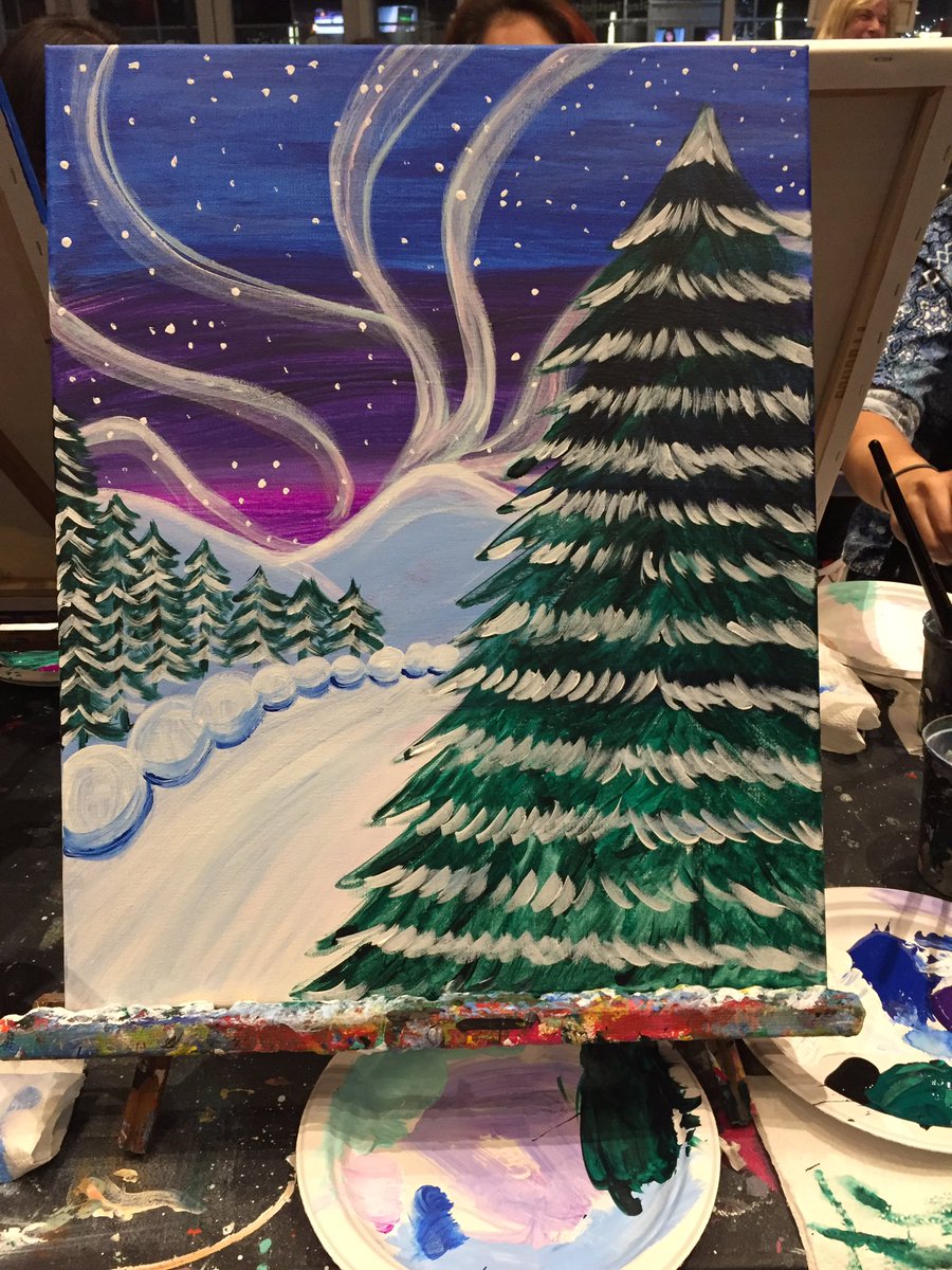 New painting for the classroom #wiltonwayct #northernlights #art