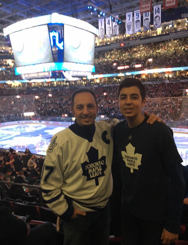 At the leaf game and got great seats. Hopefully they can get a win tonight!