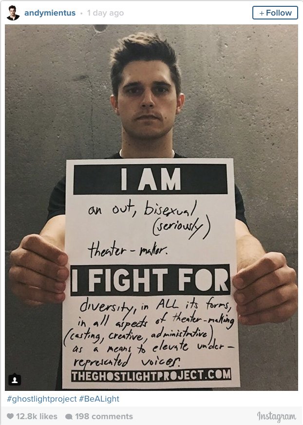 LGBTPlusProud's tweet image. Actor @andymientus takes down biphobic trolls.
#Hero #ghostlightproject pinknews.co.uk/2017/01/21/act… …