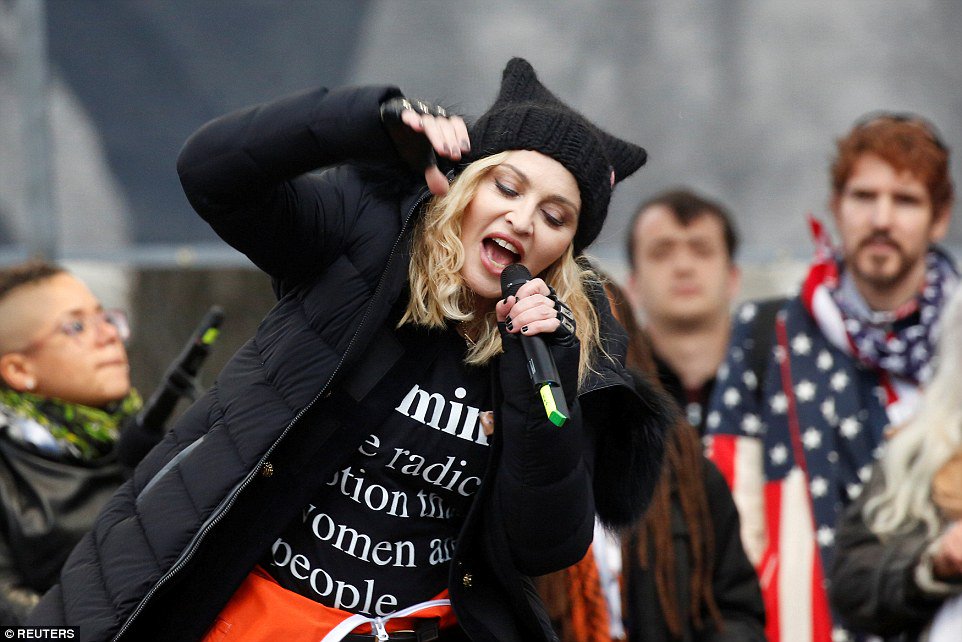 Daily_MailUS's tweet photo. Secret Service to investigate Madonna after she tells #WomensMarch she thought about 'blowing up the White House' https://t.co/c7E9NfrE0W https://t.co/21kbfkkm3Z