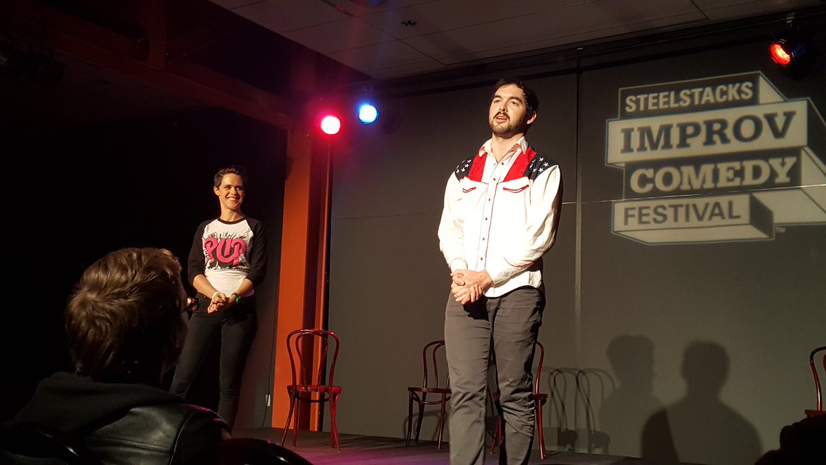 SteelStacks's tweet photo. The always charming Stevedore from NYC keeping the #SSICF17 laughs going into the 11th hour. https://t.co/V1TkMfHm7d