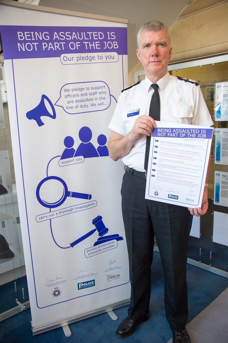 NorPolCCArchive's tweet photo. We @NorthantsPolice @unisonnorpol and @NorthantsPolFed pledge to support officers & staff who are assaulted in the line of duty. #ourpeople https://t.co/7vrTlUUeBX