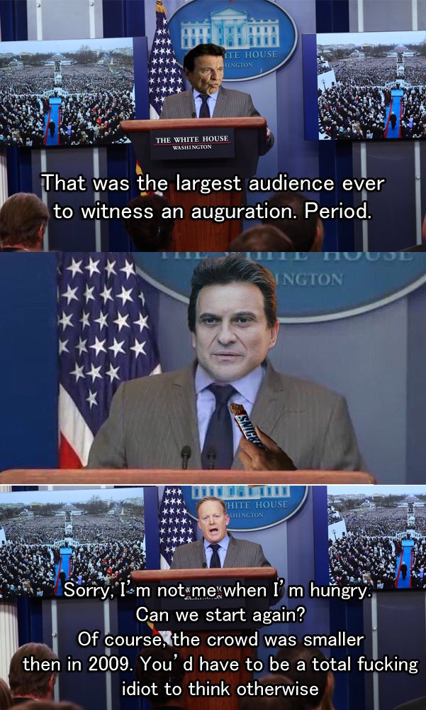 nathan__solo's tweet image. It turns out, all Sean Spicer needed was a @SNICKERS - #SpicerMeltdown #SeanSpicerFacts #Inauguration