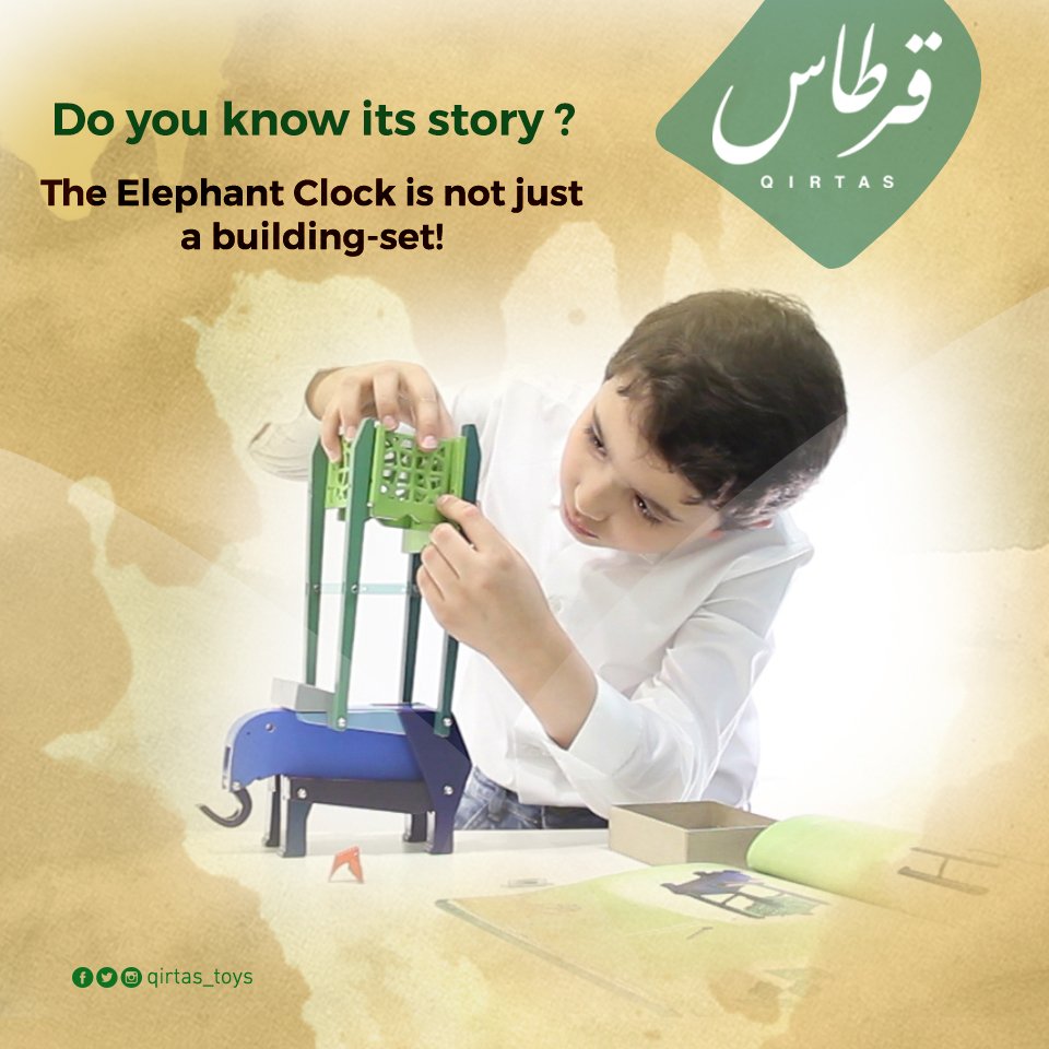 Qirtas_toys's tweet image. An illustrated story revealing glimpses of history and a guiding step-by-step instruction to build your own #ElephantClock. #qirtas