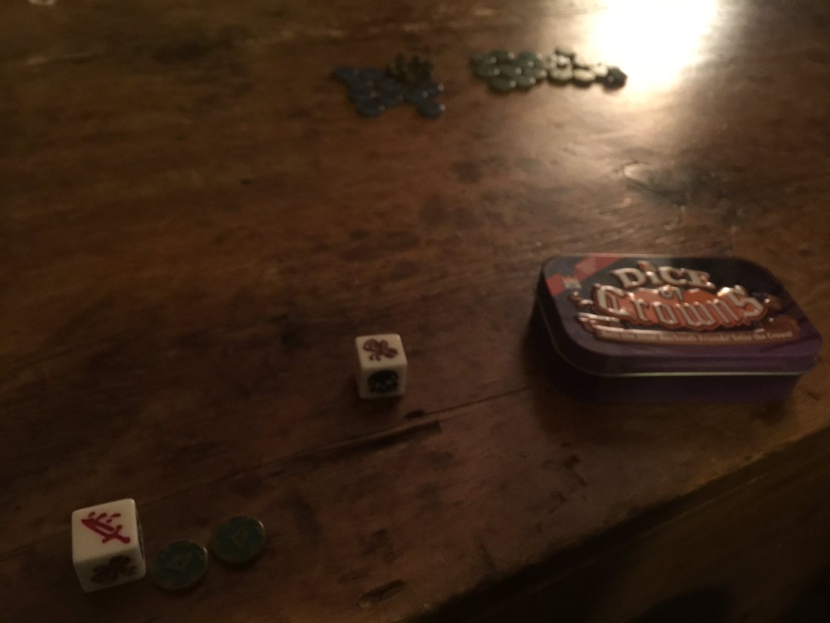 FedorSosnin's tweet photo. So many games tonight! Lots of lying to friends faces tonight. Haha. #secrethitler #barnyardroundup #forsale #diceofcrowns #spyfall https://t.co/H3FkdgHKQs