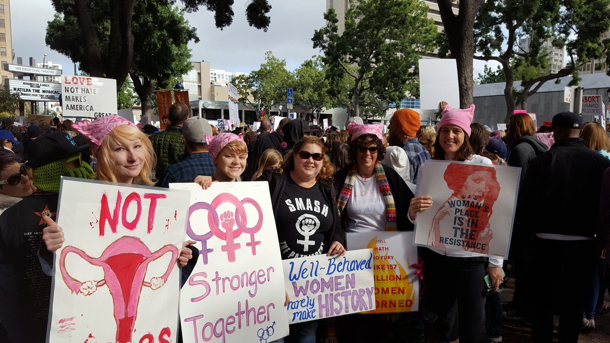 Rallying &amp; marching in SD. #womensmarch #sdwomensmarch #stillirise